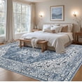 thumbnail image 3 of Area Rugs 10x14 Living Room Rug: Washable Rug Soft Vintage Boho Medallion Carpet Indoor Floor Non-Slip Stain Resistant Large Carpets for Bedroom Dining Room Farmhouse Nursery Home Office Blue, 3 of 18