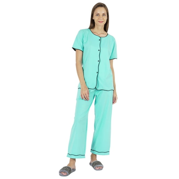 Inkmeso Top Pajama Set Women Solid Sleepwear Pj Loungewear 2 Piece Set Nightwear