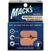 Mack's Shooters Moldable Silicon Putty Earplugs, Beige, 3-Pair