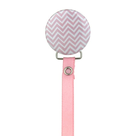 Chevron Design Ribbon Pacifier Clip