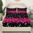 thumbnail image 2 of Erosebridal Glitter Star Bedding Set Twin Size, Black And Purple Bed Sheets Teens Adult Bedroom, Ombre Silver Meteor Fitted Sheet Sparkle Galaxy Twinkle Starlight Sheets, 2 of 6
