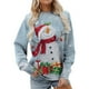 thumbnail image 1 of Sudaderas navideñas para mujer Cuello casual Manga larga Estampado gráfico Camisetas Pullover Tops Pompotops  gfhjh10174, 1 of 7