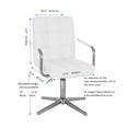 thumbnail image 5 of Silla de Tocador-Escritorio giratoria Euroluce Contemporary Design con brazos cromo dorado altura ajustable tapizado PU, 5 of 5
