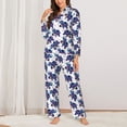 thumbnail image 2 of Picia Boho elephant Pattern Women’s Long-Sleeve Sleepwear Set - Soft 2-Piece Loungewear with Pockets, Comfy PJs for Relaxing Nights-XX-Large, 2 of 7