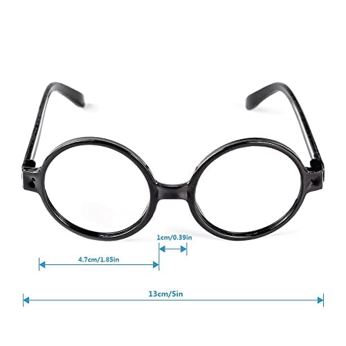 Atopxing Paquete de 24 gafas de mago de plástico para disfraz, gafas redondas negras, mont Atopxing Atopxing