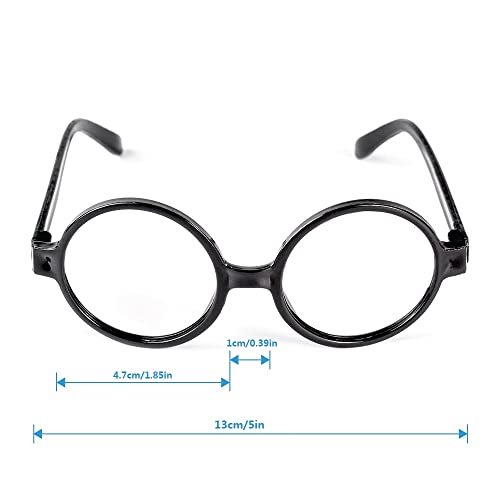 Atopxing Paquete de 24 gafas de mago de plástico para disfraz, gafas redondas negras, mont Atopxing Atopxing
