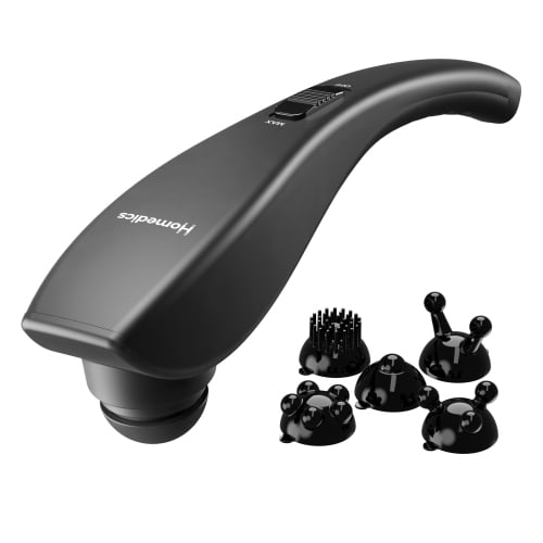 Homedics Rechargeable Deep Tissue Percussion Handheld Massager with 5 Interchangeable Attachments