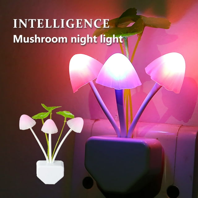 Luz nocturna LED romántica y colorida con sensor de granada, lámpara de pared enchufable con 7 colores que cambian, ahorro de energía, lámpara decorativa para dormitorio, baño y sala de estar.