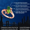 thumbnail image 2 of Gem Stone King 18K Rose Gold Plated Silver Green Nano Emerald Green Peridot and White Lab Grown Diamond Ring for Women (1.50 Cttw, Heart Shape 6MM, Gemstone May Birthstone, Size 8), 2 of 6
