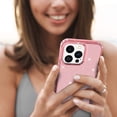 thumbnail image 6 of Compatible With iPhone 12 Pro Max Phone Case Transparent Not-Yellowing Shock-absorbent Raised Edges Protection Glitter Powder Bling Design Lightweight Plain Phone Cover,Pink, 6 of 6