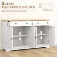 thumbnail image 4 of HOMCOM Sideboard Buffet Cabinet with Storage, Modern Kitchen Cabinet with 2 Doors, 2 Drawers and 2 Adjustable Shelves, Coffee Bar Cabinet, White, 4 of 9