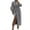 Grey, variant on Women's Wool Blend Court Style Overcoat, Lantern Sleeve Long Coat with Large Lapel Design, Elegant Formal Woolen Coat for Women, Vintage Inspired Trench Coat, Winter Autumn Dressy Outerwear Black L