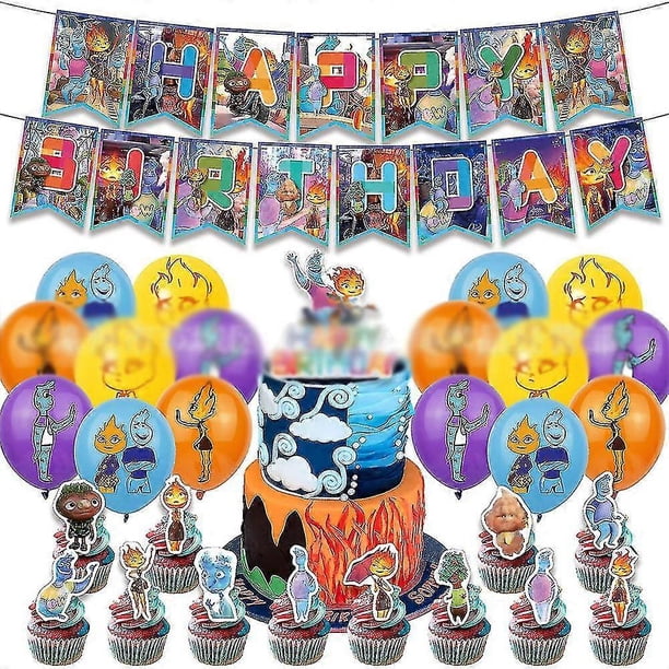 Elemental Theme Kids Birthday Party Decorations Supplies Balloons Banner Cake Cupcake Toppers Set