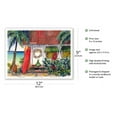 thumbnail image 2 of Holiday at the Surf Shack - Hawaiian Beach House (Hale) at Christmas - From an Original Hawaii Watercolor Painting by Peggy Chun - Master Art Print (Unframed) 9in x 12in, 2 of 4