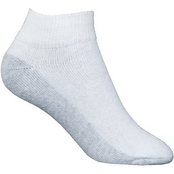 Fruit Of The Loom Girls 6 Pack Ankle Socks, S, White
