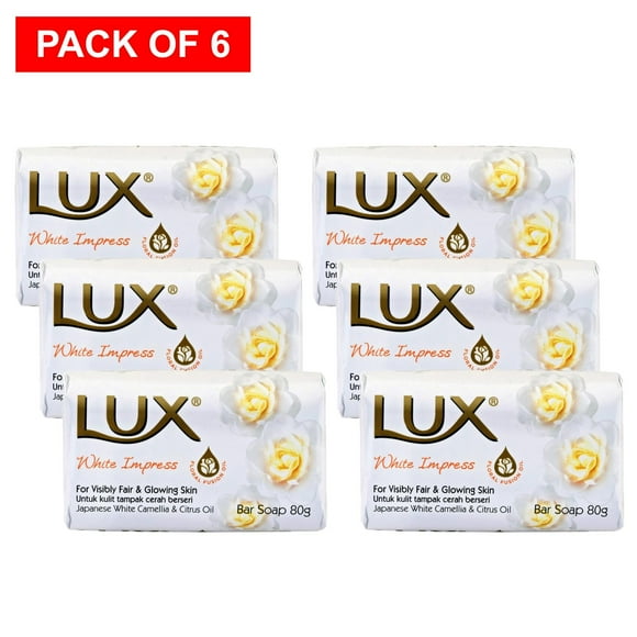 Lux Bar Savon Blanc Impressionner 80g (Pack de 6) $4.17 ea.