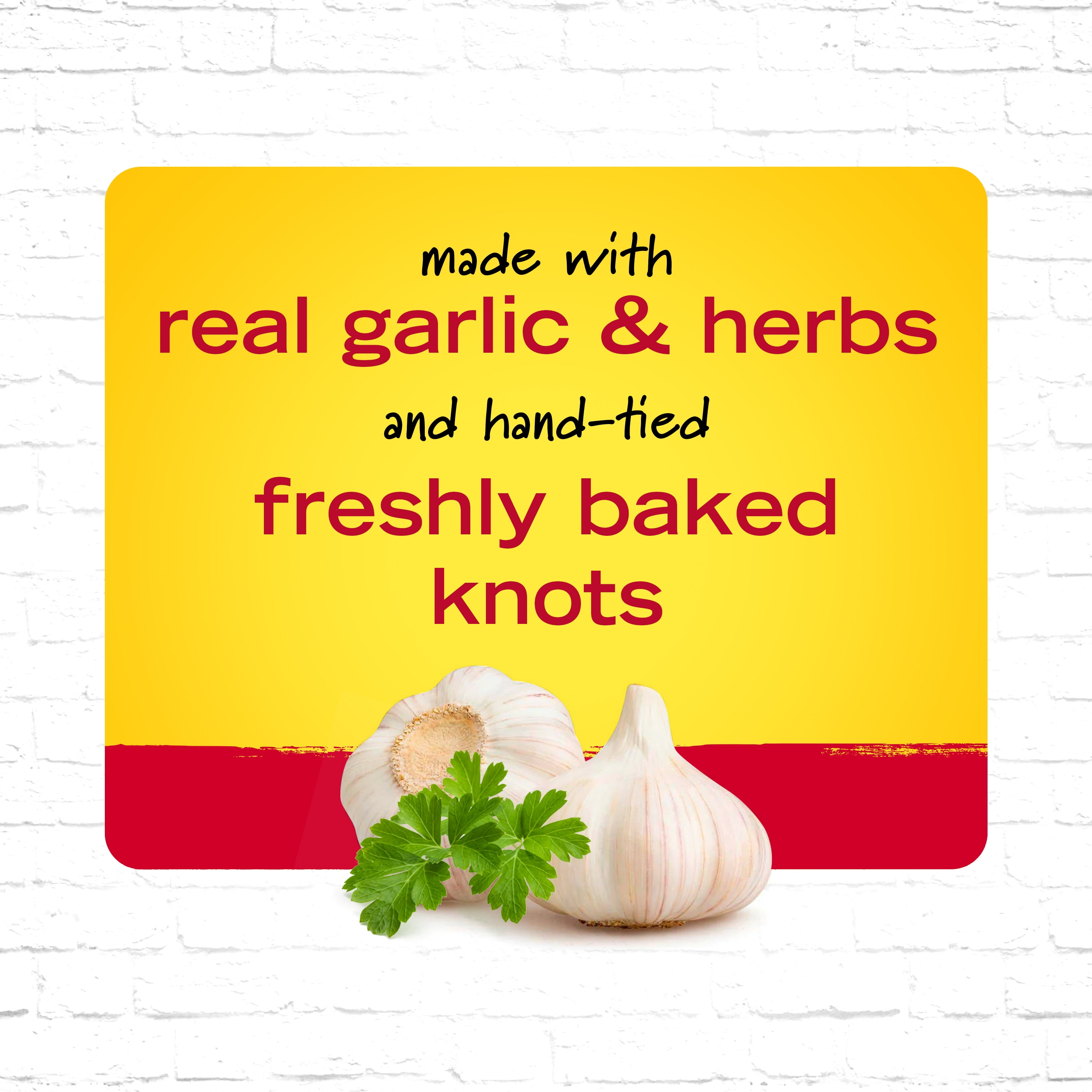 New York Bakery Real Garlic Hand-Tied Garlic Knots, 7.3 oz (6 Count), Frozen