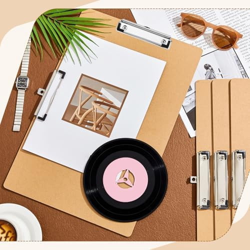 Tekola 4 Pcs 11x17 Clipboard Wooden Lap Board with Low Profile Clip Brown Double Landscape Clip Hardboard Drawing Board Landscape Horizontal Large Clipboard for Desk Paper Sketching Art Supplies
