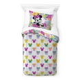 thumbnail image 2 of Minnie Mouse Flower Child Kids 2-Piece Twin/Full Reversible Comforter and Sham Bedding Set, Microfiber, Pink, Disney, 2 of 5