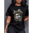 thumbnail image 1 of T-Shirt Vintage à Col Rond Imprimé Jelly Roll pour Femmes, Manches Courtes Décontractées, Polyester, Coupe Régulière, Mode Toutes Saisons, 1 of 8