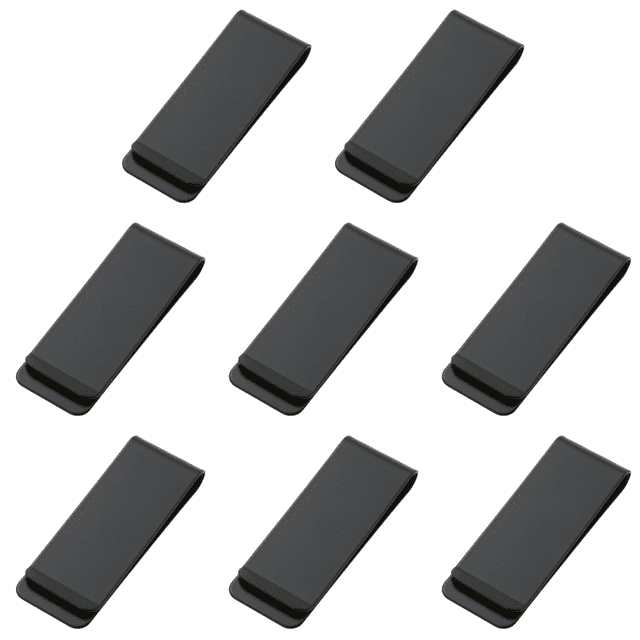 Clip Cuello Carpeta Soporte Clip Dinero Acero Inoxidable Metal (negro)