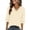 *Beige, variant on ClodeEU Women's V Neck Elbow Sleeve Blouse,Casual Loose Fit Solid Color Top Beige,Women's Plus L