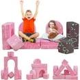 thumbnail image 3 of LinkRomat Modular Kids Play Couch, Kids Gifts for Playroom Bedroom, Glow in The Dark, 8 Pcs Convertible Play Couch with High-Density Foam for Boys Girls, 3 of 10