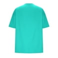 thumbnail image 3 of Fanxing New York Graphic Tees Womens Oversized T Shirts Loose Fit Crewneck Short Sleeve T-Shirts Casual Drop Shoulder Summer Tops Mint Green,L, 3 of 6