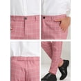 thumbnail image 6 of INSPIRE CHIC Men's Dress Plaid Printed Business Checked Pants 30 Pink White, 6 of 7