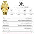 thumbnail image 3 of OLEVS Watch for Men Business Dress Diamond Analog Quartz Date Luxury Classic Stainless Steel Waterproof Luminous Wrist Watch plated golden Dial, 3 of 14