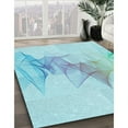 thumbnail image 2 of Ahgly Company Indoor Square Patterned Tron Blue Area Rugs, 8' Square, 2 of 6