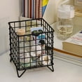 thumbnail image 3 of Shoreew Iron Storage Rack Hollow Out Large Capacity Stainless Iron Wire Mesh Storage Basket Home Office Bathroom Desktop Case Organizer, 3 of 7