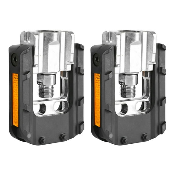 Folding Bike Pedals with Reflective Strips Aluminum Alloy Bicycles Foldable Pedals Wide Flat Cycling Pedals