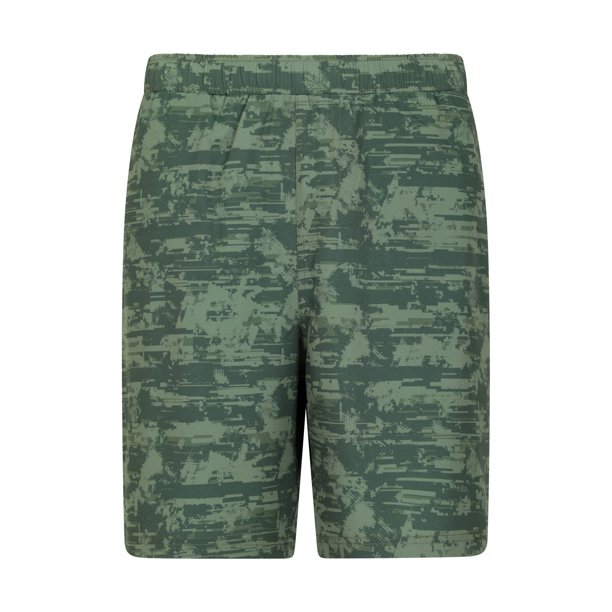 Mountain Warehouse - Pantalones Cortos Hurdle Diseño Impreso Corriendo para Hombre (Verde)