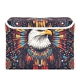 thumbnail image 7 of Yayeee Collapsible Cube Storage Bin with Lid Fabric Closet Decorative Basket with Handles, Brown Abstract Eagle, 7 of 7