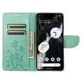 thumbnail image 7 of Decase for Google Pixel 7A Wallet Case, Shockproof Magnetic Women Flip Folio Cover with Butterfly Emboss Floral PU Leather Stand Credit Card Holders Slots Protective Phone Case,Mint, 7 of 7