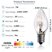 SouLight Incandescent 7W Light Bulbs, (12 Pack)