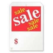 Sale - Sale - Sale - Sale Large Merchandise Tag w 3.25" Slit, 5" x 7" Cardstock 12 Pt, Red and Yellow on White, 2 Clip Corners - Pack of 250 Tags