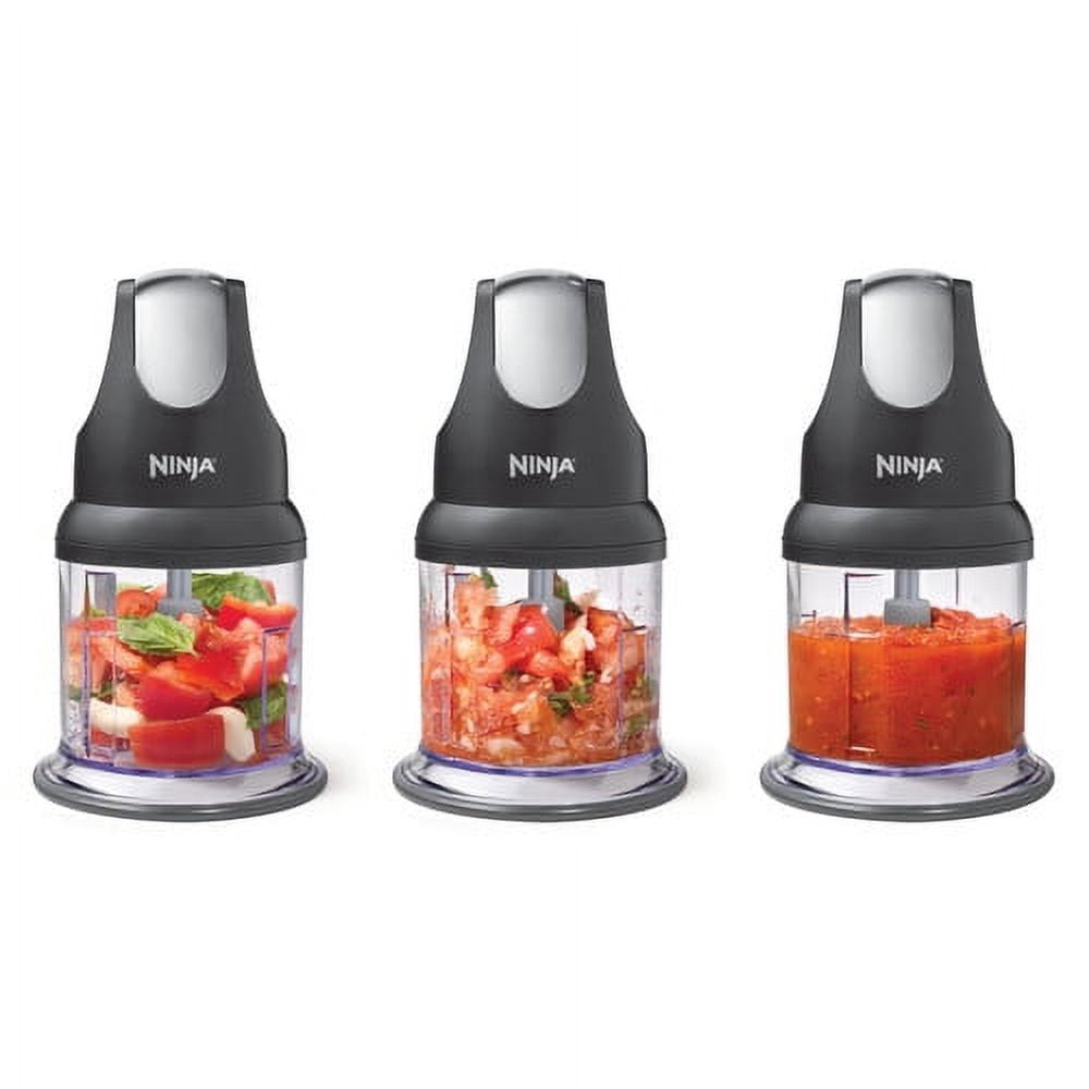 (2 pack) Ninja Express Chop 200 W Food Processor, Mince, Puree, One-Touch, Non-Slip Base, Dishwasher Safe, NJ110GR Gray
