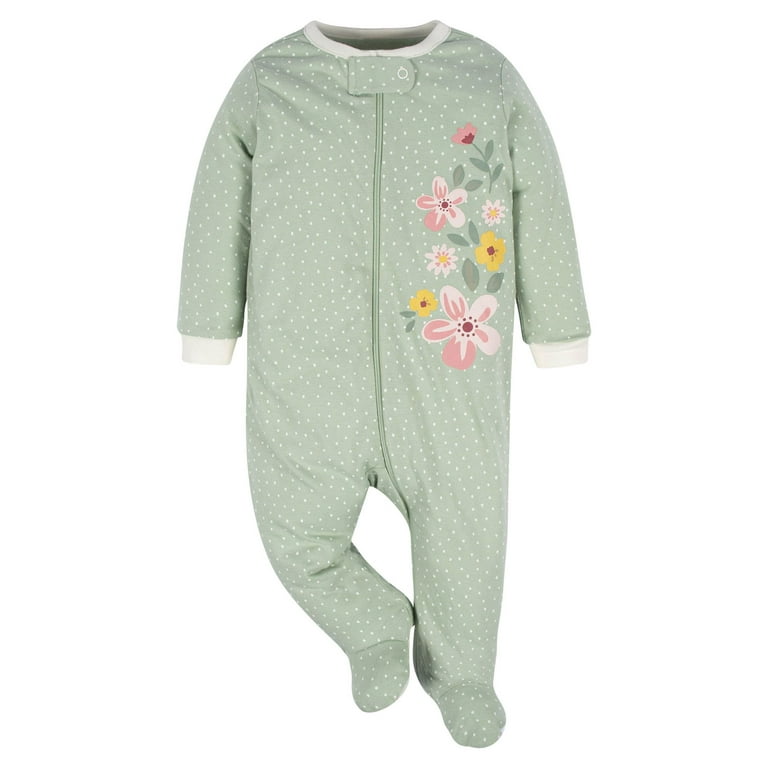 Gerber Baby Girl Sleep n Play Footed Pajamas 4 Pack Walmart