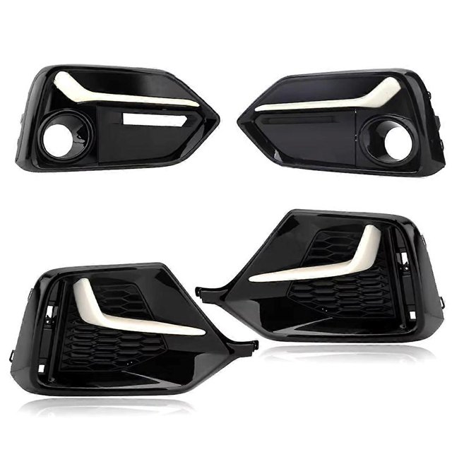 1 Set 4Pcs Front Rear Fog Lamp Light Trim Frame Shell Cover Bezel Rear Bumper Grill for Honda Civic