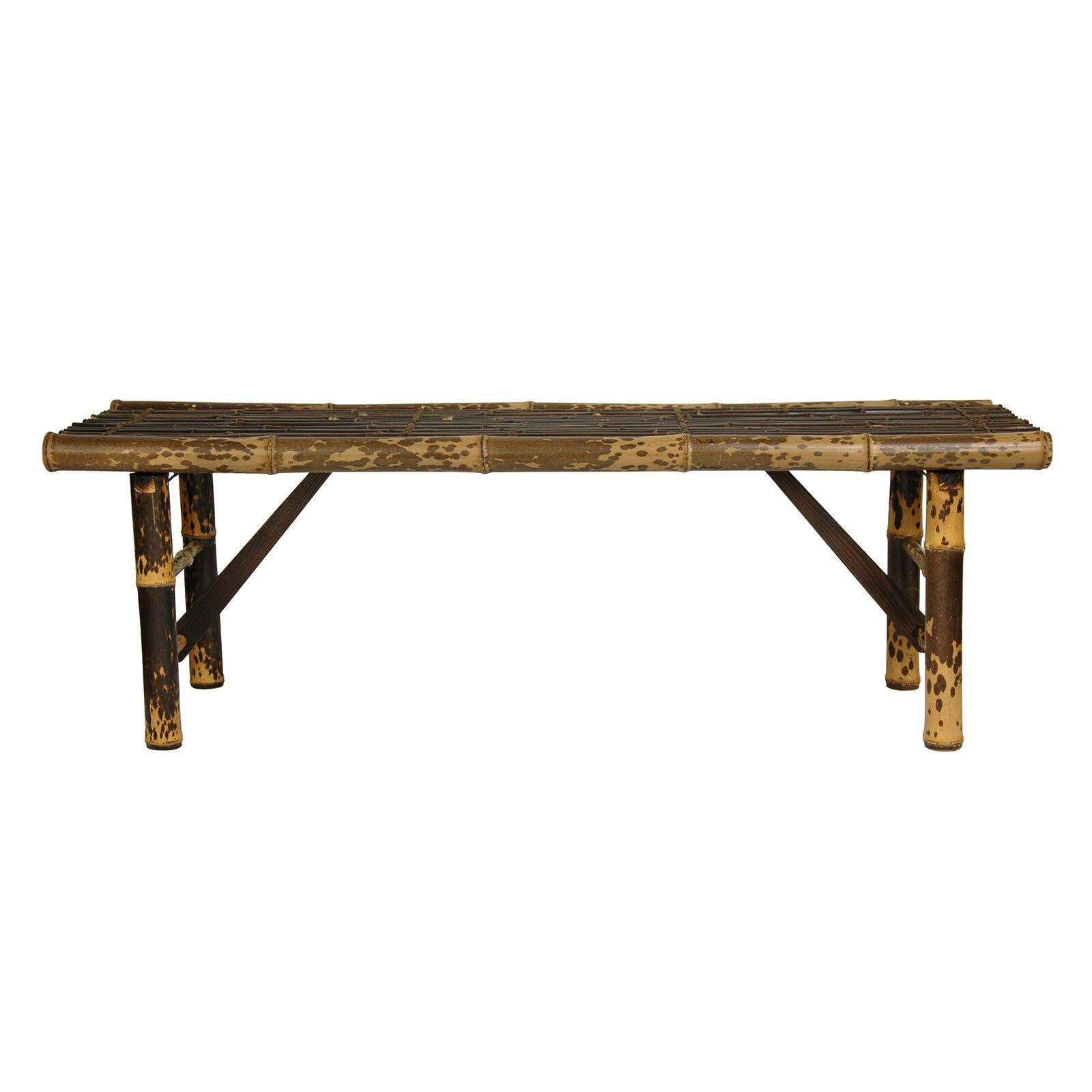 Oriental Furniture Japanese Bamboo Folding Indoor Backless Bench