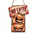 thumbnail image 6 of Halloween Wooden Hanging Sign Spooky Pumpkin NO ENTRY Door Plaque Outdoor Front Porch Yard Decor, 6 of 7