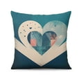 thumbnail image 4 of Happy Valentines Day Blue Series Love Heart Throw Pillow Covers 20"x20", Set Of 4, Linen Study Sofa Cushion Cover Indoor Living Room Home Decor, 4 of 7