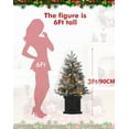 3ft PreLit Frosty Bloom Potted Christmas Tree 78 LED Lights, 8 Modes
