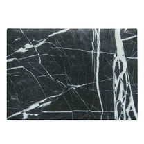 Marble Print Cutting Board, Grunge Natural Gemstone Nostalgic Architecture Culture Design, Decorative Tempered Glass Cutting and Serving Board, Large Size, Charcoal Grey White, by Ambesonne