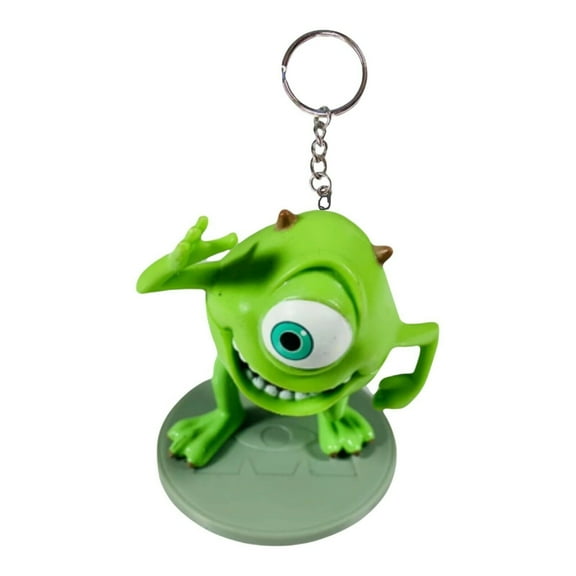 Monsters INC Green Mike Wazowski Key Ring Keychain Pvc Figure Ornament Charm 3”