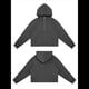 thumbnail image 4 of Sudadera con Capucha para Mujer, de Larga, Corta, con Media Cremallera y Bolsillos con Orificio para el Pulgar. Color Grafito M, 4 of 10
