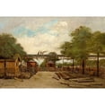 thumbnail image 3 of Trouillebert, Paul Desire 14x11 Black Modern Framed Museum Art Print Titled - Construction of an Elevated Railway Bridge over the Cours de Vincennes, 3 of 5