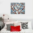 thumbnail image 5 of JRXY  Blue Trees Red Birds Canvas Wall Art Romantic Love Abstract Forest Landscape Picture Print on Canvas for Bedroom Home Decor Stretched and Framed Ready to Hang 20x16in, 5 of 5